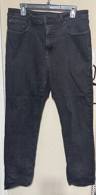 Express Mens Jeans Black denim straight leg 38x32 Classic casual work office